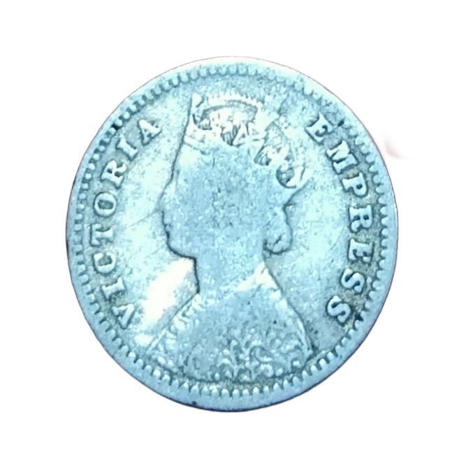British India Silver 2 Anna's Year 1897 Victoria Empress in Used Condition.