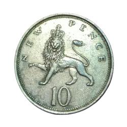 United Kingdom Cu/Ni New 10 Pence Year 1968 Queen Elizabeth-II **Scare** High Grade.