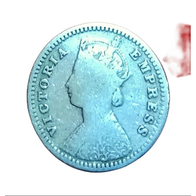 British India Silver 2 Anna's Year 1890 Victoria Empress in Collectable Grade.