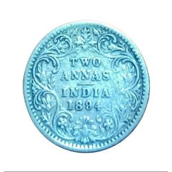 British India Silver 2 Anna's Year 1894 Victoria Empress in Collectable Grade.