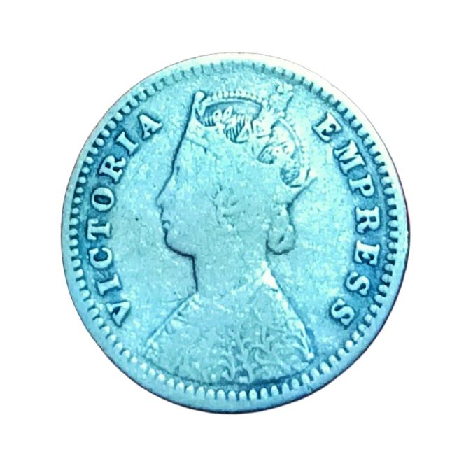British India Silver 2 Anna's Year 1894 Victoria Empress in Collectable Grade.