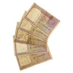 One Rupee Old Issue Year 1951 H.M Patel Mixed Lot 5 Notes **V. Scare** Used Conditions.