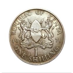 Kenya Cu/Ni 1 Shilling Year 1971 "Big Size" MZEE JOMO Kenyatta Portrait in High Collectable Grade.