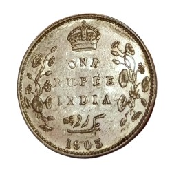 British India Silver Rupee Year 1903 King Edward-VII in High Collectable Grade.