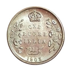 British India Silver Rupee Year 1903 King Edward-VII in Collectable Grade.