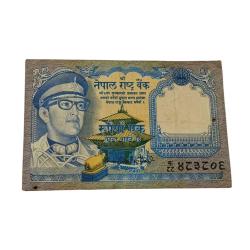 Nepal Old Early Issue 1 Rupee Two Deers and Mountains in Used Condition.