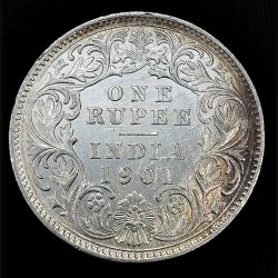 One Rupee 1901 Victoria Empress Calcutta Mint