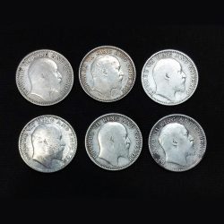 Rare Set 1905,1906,1907,1908,1909,1910 Edward VII King and Emperor Good Condition