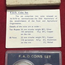 1970 Proof set (f.a.o.) two coins set with card box certificate