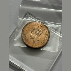 George VI One Quarter Anna 1940 Copper Coin BUNC from Rolls