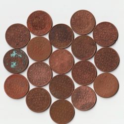 18 Coins Set of One Quarter Anna 1862 to 1901 Copper Coins Set of Queen Victoria British India Coinage