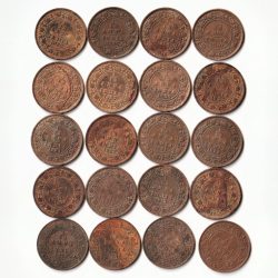 Rare 20 Coins Set of 1/12 Anna Different Years 1912 to 1955 Bronze Coins Of King George V British India Coinage