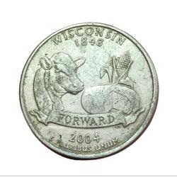 United States of America Cu/Ni Quarter Dollar Wisconsin **Scare** Collectable Grade.