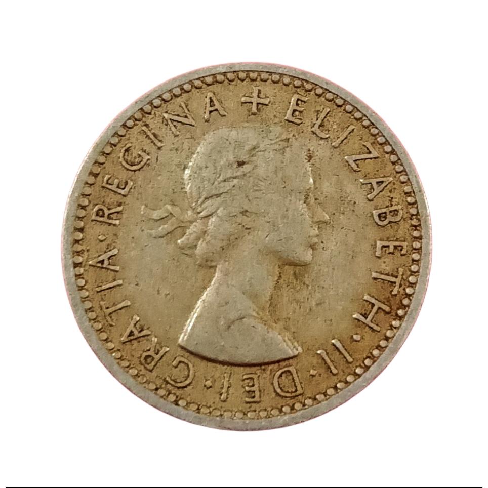 Great Britain Cu/Ni Six Pence Year 1955 Queen Elizabeth-II in Collectable Grade.