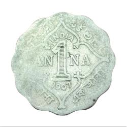 British India One Anna Cu/Ni Year 1907 King Edward-VII **V. Scare** Collectable.
