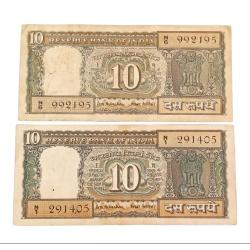 10 Rupees Commemorative Issue Sign B.R Ardarkar 2 Notes **V. Scare** Collectable Grades.