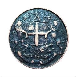 British India One Quarter Anna Key Date 1857 East India Company Inverted Axis **EX-Rare** High Grade