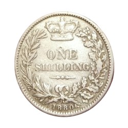 UK Northern Ireland Silver 1 Shillings W=5.6g Year 1880 Queen Victoria Crowns & Coronets Rarely Seen