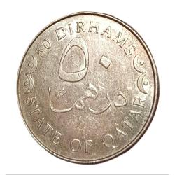 States of Qatar Cu/Ni 50 Dirhams in High Collectable Grade.