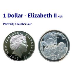New Zealand 1 Dollar (Shelob’s Lair) 1 Dollar - Elizabeth Ii Silver (.925) Weight 28.28 G Unc