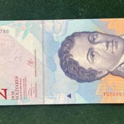 2 Bolivares Venezuela World Bank note Series ending 786 Unique and Rare