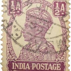Postal Stamp of George VI 1/2 Anna Murhoom Colour - Used Condition as per Image.