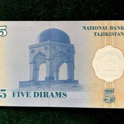 Tajikistan 5 World Bank note Series ending 786 Unique and Rare