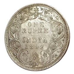 British India Silver Rupee Year 1892 Victoria Empress High Collectable Grade.