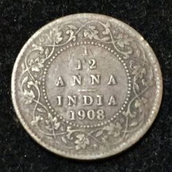 India - British 1⁄12 Anna 1908 - Edward VII lowest price Rare Coin #I-44