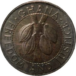 Bi-Metallic 100 Cedis of Ghana Country (AD 1999) with Cocoa Plants