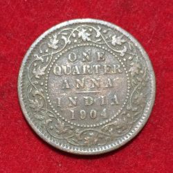 India - British ¼ Anna 1904 - Edward VII Rare Lowest price Coin #D-133