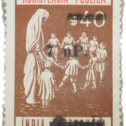 Postal Stamp of India Portugues - Assistencia Publica Cancelled and Over Printed Brown 7 New Paise by GOI, Mint Un-Used as per Image.