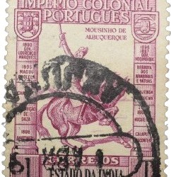 Postal Stamp of India Portugues - 1 Tangas Pink Colour Used as per Image.