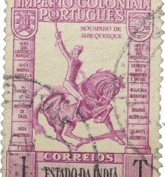Postal Stamp of India Portugues - 1 Tangas Pink Colour Used as per Image.