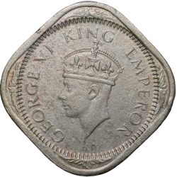 Copper-Nickel 2 Annas of George VI(AD 1941) of Calcutta Mint