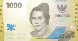 1000 Rupiah of Indonesia Country (AD 2022) with Fort Belgica in Banda Neira, Banda Islands (Spice Islands)