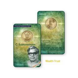 Rs 5 India Gov Issue of C Subramanian 2010 Circulating Strike Blister Pack