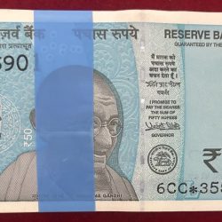 Rs 50 India Banknote Replacement Issue Star Issue 100 Notes Serial Gem UNC packet 2022 (L insert)
