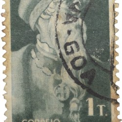 Postal Stamp of India Portugues - 1 Tangas Green-Black Colour Used as per Image.