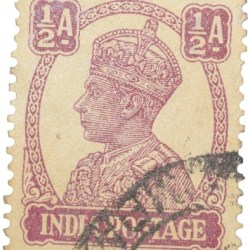 Postal Stamp of George VI 1/2 Anna Murhoom Colour - Used Condition as per Image.