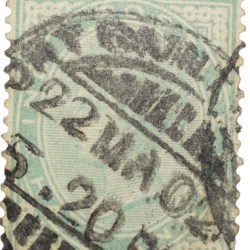 Postal Stamp of Victoria Queen 1/2 Anna Green Colour - Used Condition as per Image.