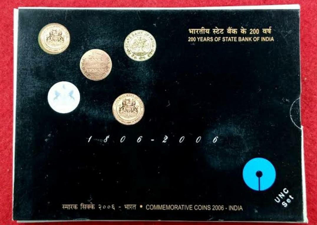 200 years of state bank of India (Unc set )2 coin kolkatta mint