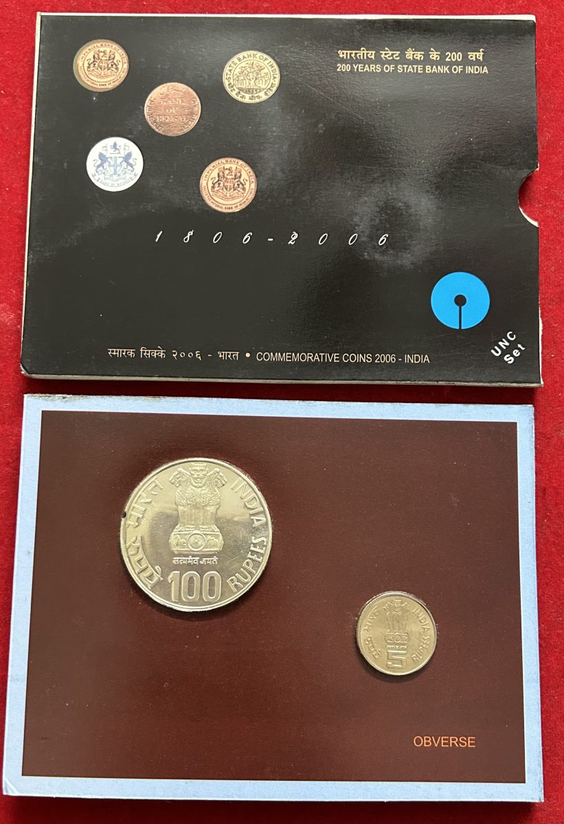 200 years of state bank of India (Unc set )2 coin kolkatta mint