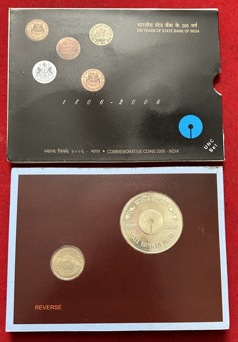 200 years of state bank of India (Unc set )2 coin kolkatta mint