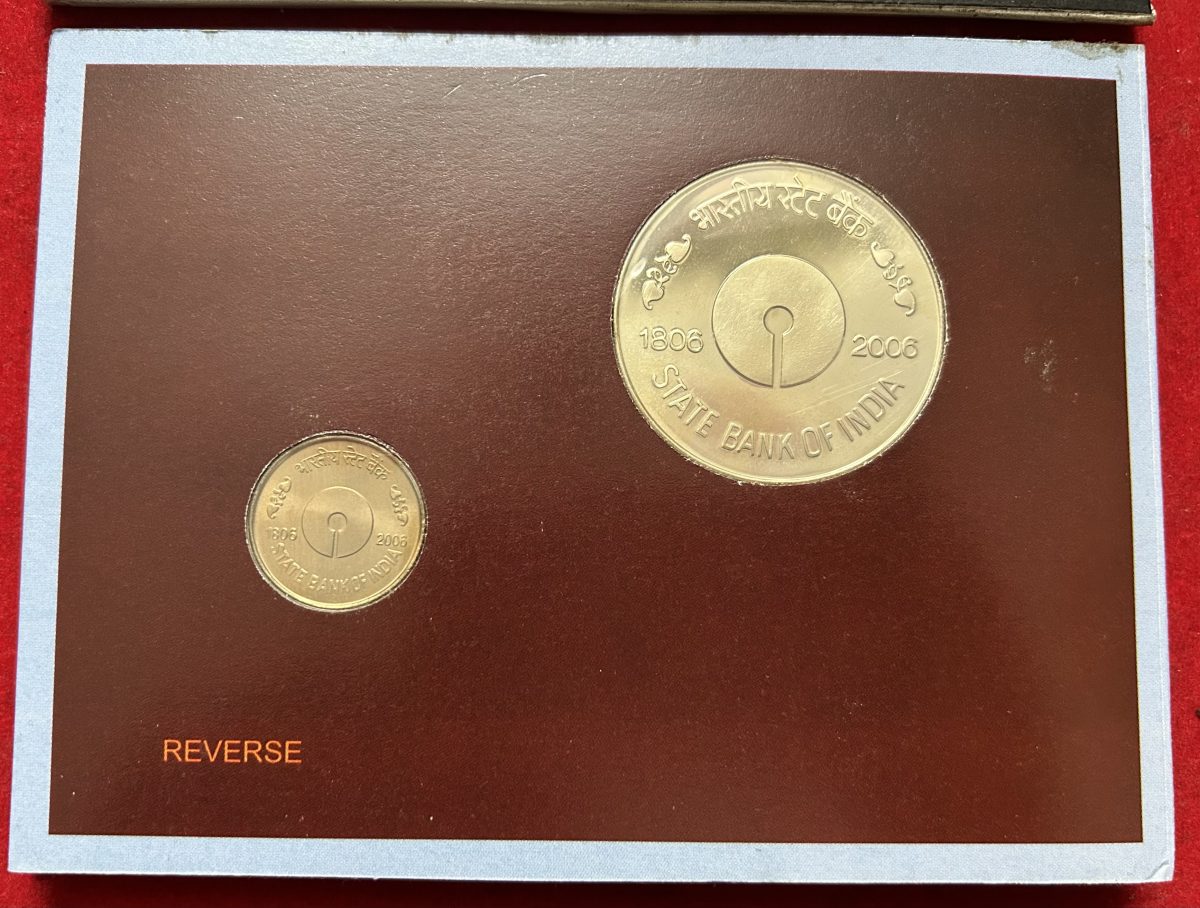 200 years of state bank of India (Unc set )2 coin kolkatta mint
