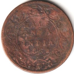 Rare Half Anna 1862 Copper Coin of Queen Victoria British India Coinage