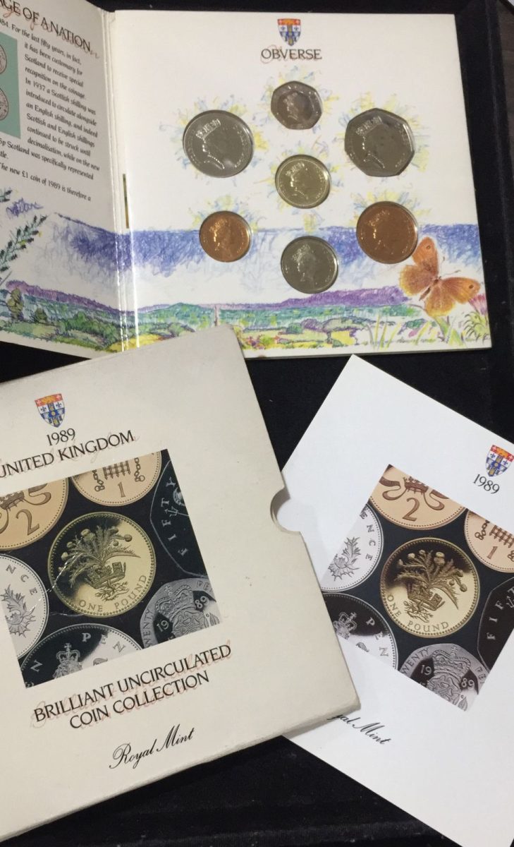 1989 UK Scottish Brilliant Uncirculated Annual 7 Coin Mint Pack Rare Set