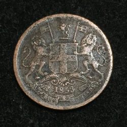 1853 India - British ½ Pice - Victoria rare Coin #A-45