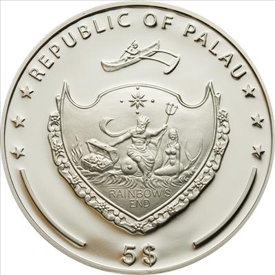 Palau – 2009 – 8 x 5 Dollars – Flora & Mountains 8-COIN-SET (Proof) Silver Coins With Certificate and Beautiful Wooden Box