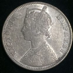 1901 British India Victoria Silver One Rupees High Detailing Rare Coin #T24